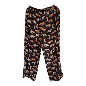 Banana Republic Black Pajama Pants with Animal Print